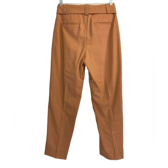 Collection by J. Crew salmon pink wool high waist pants with fabric belt - Picture 2 of 6